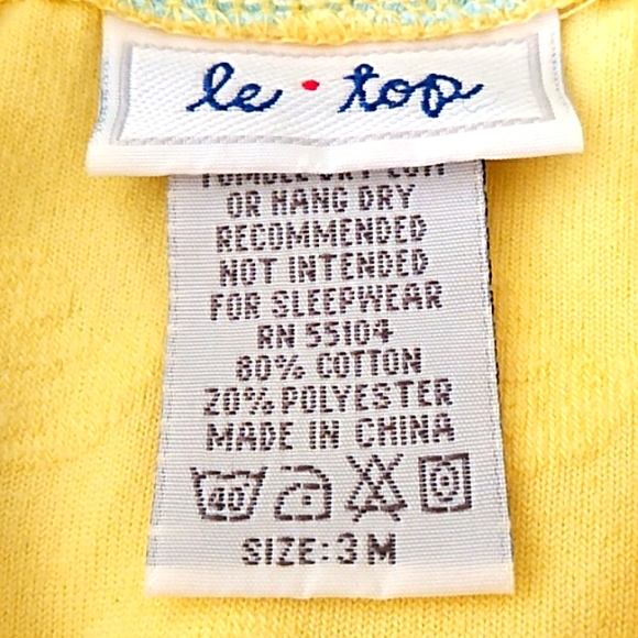 LE Top Baby BathRobe SZ 3 Months Yellow with baby ducks - Picture 6 of 7